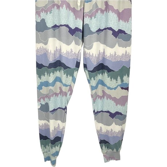 Aspen Dream Size XS Cozy Pajama Bottoms Rocky Mountain Blue Multicolor PJs Sleep - Picture 3 of 8